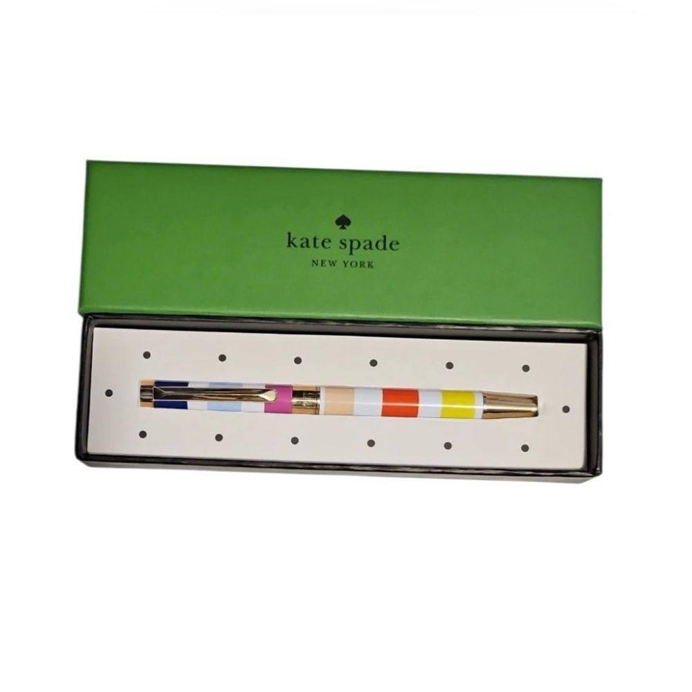 NIB Kate Spade Candy Stripe Ballpoint Pen w/Black Ink
